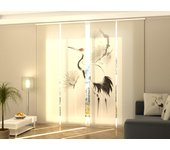 4 paneles japoneses wellmira con riel de 4 vías, 60x300 cm - grúa oriental