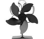 Ventilador de chimenea alimentado por calor ventilador de estufa negro de 5 aspas potencia térmica resistente a altas temperaturas ahorro de energía p