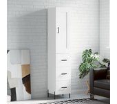 Aparador alto | aparador de comedor | armario de cocina madera contrachapada blanco 34,5x34x180 cm cfw49662