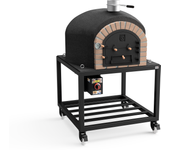 Movelar - horno de leña exterior de obra modelo vesuvius (negro - 120 x 120 x 165 cm) – aislado con corcho y 3 mantas cerámicas