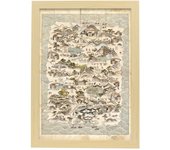 Nacnic pósters geográficos en estilo vintage mapa de hainan (china) de 1820 1875 ilustraciones de antiguos mapamundis a3 con marco color madera