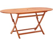 Mesa de jardín plegable madera maciza de eucalipto 160x85x74 cm