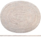 H&h mantel individual ovalado de ratán blanqueado 45x35 cm