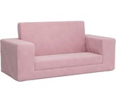 Sofá cama para niños de 2 plazas | sofá de salón | sofá de descanso felpa suave rosa cfw25472