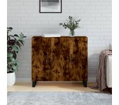 Aparador | aparador de comedor | armario de cocina de madera de ingeniería roble ahumado 90x34x80 cm cfw73133