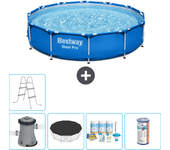 Paquete de piscina - bestway - alrededor - 366x366x76 cm + accesorios cb14