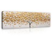 Cuadro en lienzo abstracción árbol magia hojas arte 145x45 cm xxl impresión en lienzo decoración de pared canvas para salón lista para colgar