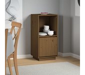 Aparador | aparador de comedor | armario de cocina de madera maciza de pino marrón miel 38x35x80 cm cfw18969