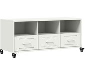 Mueble para tv | mueble de salón acero laminado en frío blanco 100,5x39x43,5 cm cfw50885