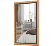 Costway espejo de pared 50 x 90cm, espejo decorativo rectangular con tablero trasero, estilo granja, espejo con marco madera para sala de estar, dormi