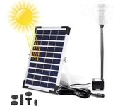 Fuente solar exterior de 5 w, bomba solar para estanque, bomba de agua solar para piscina, 3 boquillas, 380 l/h, flujo máximo: 60cm