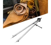 Compás de acero al carbono con espaciado de doble aguja, herramienta para artesanía en cuero, compás divisor de línea con ala de trazado (moselotaict5