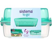 Sistema 8120900 porta pranzo 3 posti to go stack in polipropilene, colori assortiti, lt 1.2