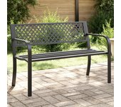 Vidaxl banco de jardín de acero negro 119 cm