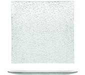 6x platos de cristal, 20x20 cm, efecto gota, h&h, transparente
