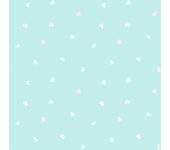 Papel pintado pared corazones sobre fondo azul - little hearts blue fine decor - rollo de 10 m x 0,53 m