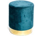 Velvet reposapiés cilíndrico pouf en terciopelo liso gasolina
