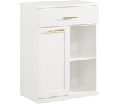 Armario de baño mueble de almacenaje con 1 cesto para colada y 1 cajón blanco 66 x 37 x 95 cm bzr66-w sobuy es
