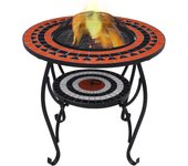 Mesa de chimenea mosaico terracota y blanco 68 cm cerámica
