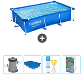 Paquete de piscina - bestway - rectángulo - 259x170x61 cm + accesorios cb92