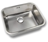 Fregadero de cocina de 1 seno, acero inoxidable satinado.