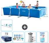 Paquete de piscina - intex - rectángulo - 450x220x84 cm + accesorios a248