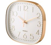 H&h reloj de pared cuadrado blanco y cobre 23 cm.
