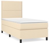 Somier de láminas con colchón crema 90x200 cm tejido