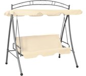 Maison exclusive - banco columpio convertible de exterior con dosel blanco arena