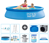 Paquete de piscina - intex - alrededor - 244x244x61 cm + accesorios a415
