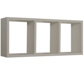 Estante rectangular de pared 3 compartimentos marrón topo mod. tristano