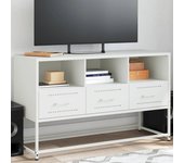 Mueble tv blanco 100,5x39x60,5 cm acero