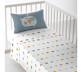 Juego de sábana cuna/maxicuna mapa mundi coor 100% algodón cuna 60 cm