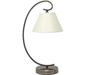 Lampara sobremesa concordia 1xe27 cuero pantalla beis 47x20x26 de .