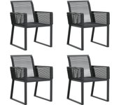 4 uds sillas de jardín | silla de exterior | sillon jardín ratán sintético negro cfw184905