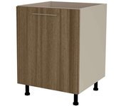 Mueble de cocina bajo para fregadero en gris cream y nogal noceto. 85 cm(alto)60 cm(ancho)