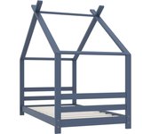 Estructura de cama infantil madera maciza pino gris 80x160 cm
