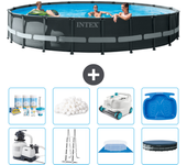 Paquete de piscina - intex - alrededor - 610x610x122 cm + accesorios a2922