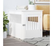 Mueble jaula para perros blanco 64,5x80x71cm madera contrachapada