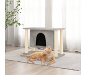 Árbol para gatos con postes rascadores de sisal gris claro 50 cm vidaxl
