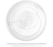 H&h set 6 piatti piani alabastro in vetro bianco cm27,5