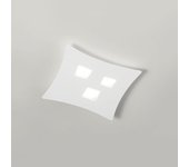 Plafón isotta moderno 3 luces gx53 blanco - plafón curvo de metal 40x44cm, diseño geométrico, máx 3x8w, ip20, bombillas excluidas