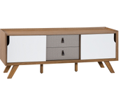 Beliani mueble tv acton marrón/blanco