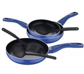 Set 3 sartenes (20+24+28cm) + 3 utensilios de cocina san ignacio indigo