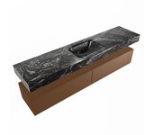 Mondiaz alan-dlux 200cm mueble de baño rust 2 cajones. con lavabo cloud centro sin orificios color lava