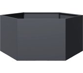 Jardinera hexagonal antracita 104x90x45 cm acero
