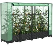 Maison exclusive - arriate con cubierta invernadero aspecto ratán 160x40x123 cm