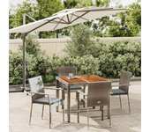 Set comedor de jardín 5 piezas，conjunto de comedor de exterior，conjunto de jardín con cojines ratán sintético gris cfw329105