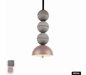 Lámpara colgante de hormigón - bosfor concrete | gris - rosa | 3 bolas | led 14w