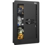 Vevor caja fuerte empotrable pared, altura 65 cm, 3 niveles, teclado electrónico, acero laminado en frío, 3 estantes y 6 llaveros, alarma vibratoria